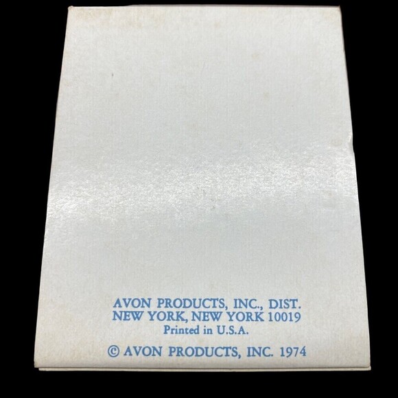 Vtg 1974 Avon Ring Starsong Clear Blue Rhinestones Silvertone Medium w Box - Picture 8 of 8